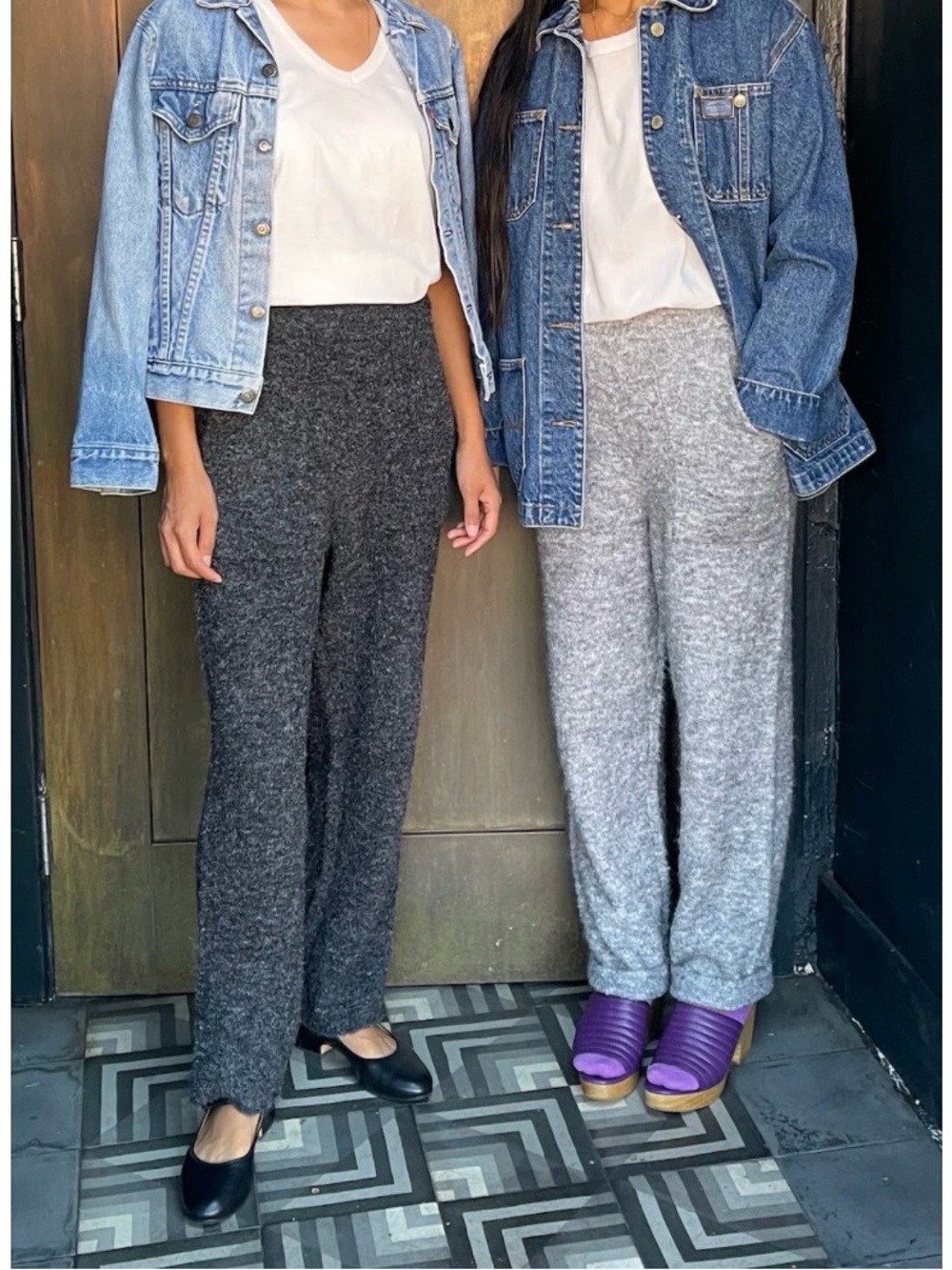 LE BON shoppe monte fuzzy dark grey pants